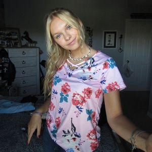 Pink floral top